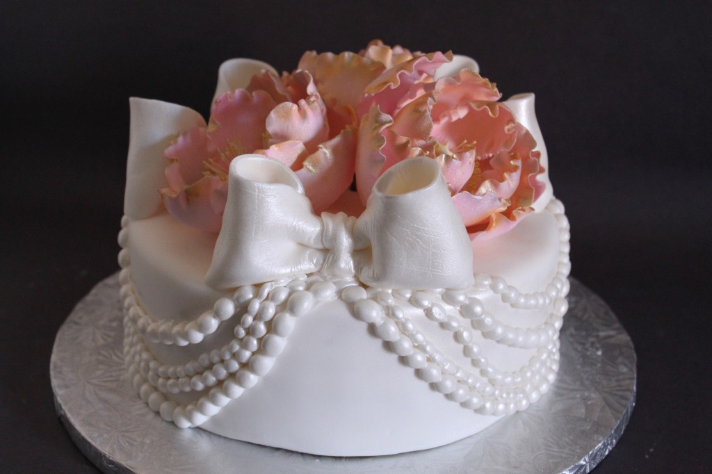 Sugar Pearl Button Tiered Cake - Classy Girl Cupcakes