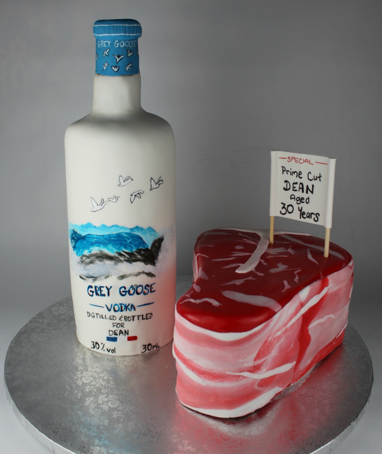 Steak and Vodka Birthday Cake | Lil' Miss Cakes