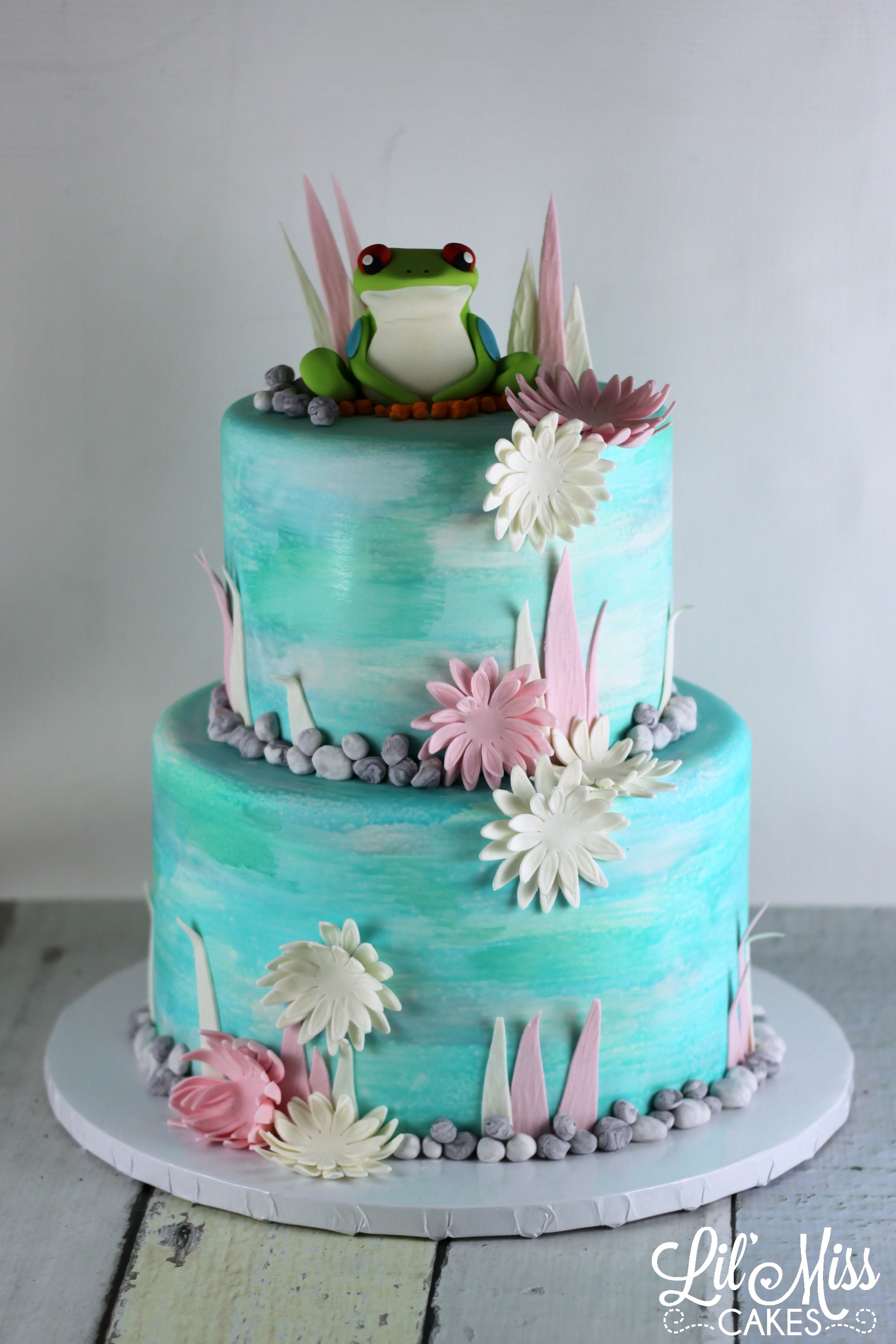 Watercolor Frog Cake Lil Miss Cakes